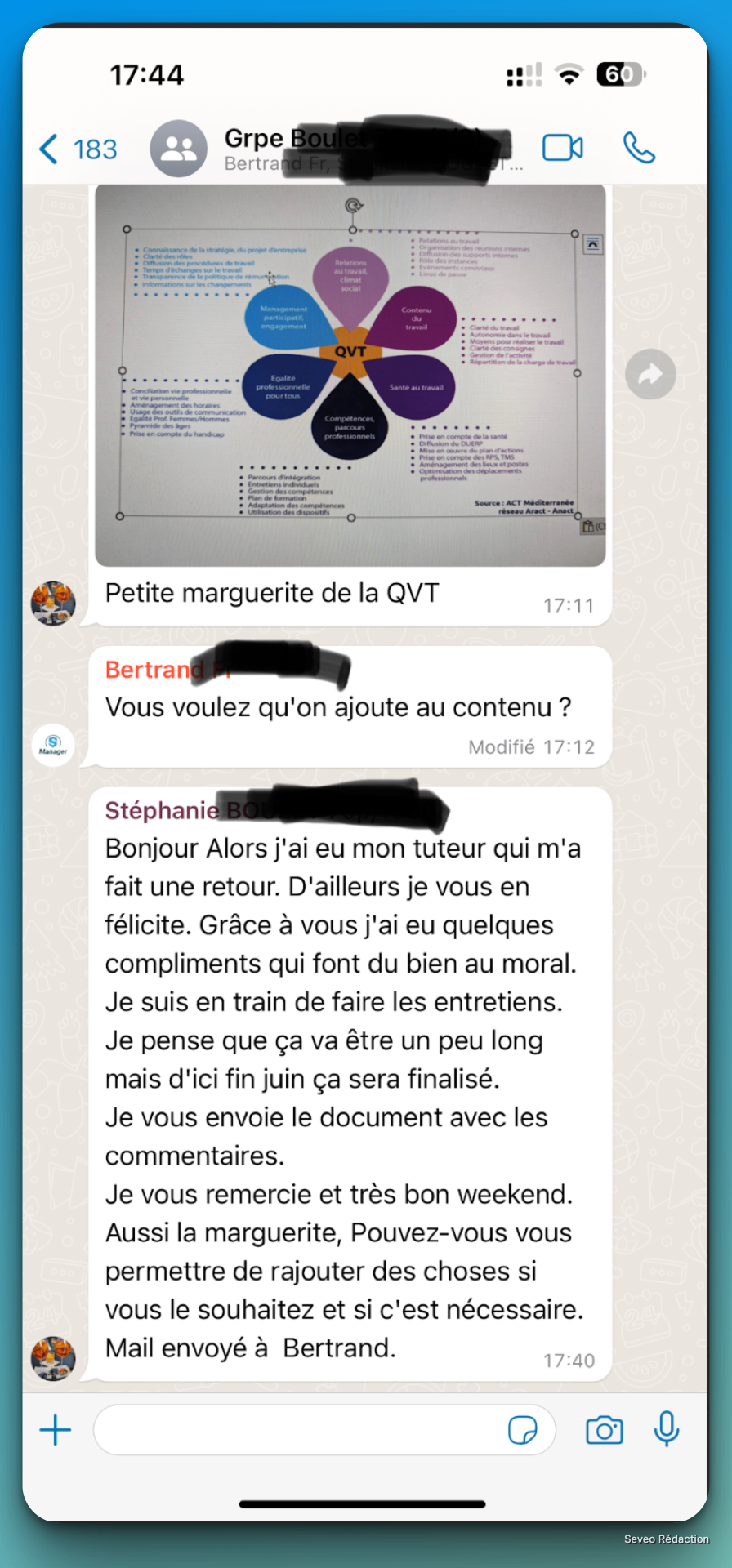 Retour positif tuteur félicite le travail