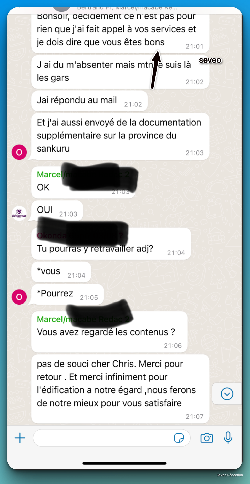 Client dit vous êtes bons Seveo