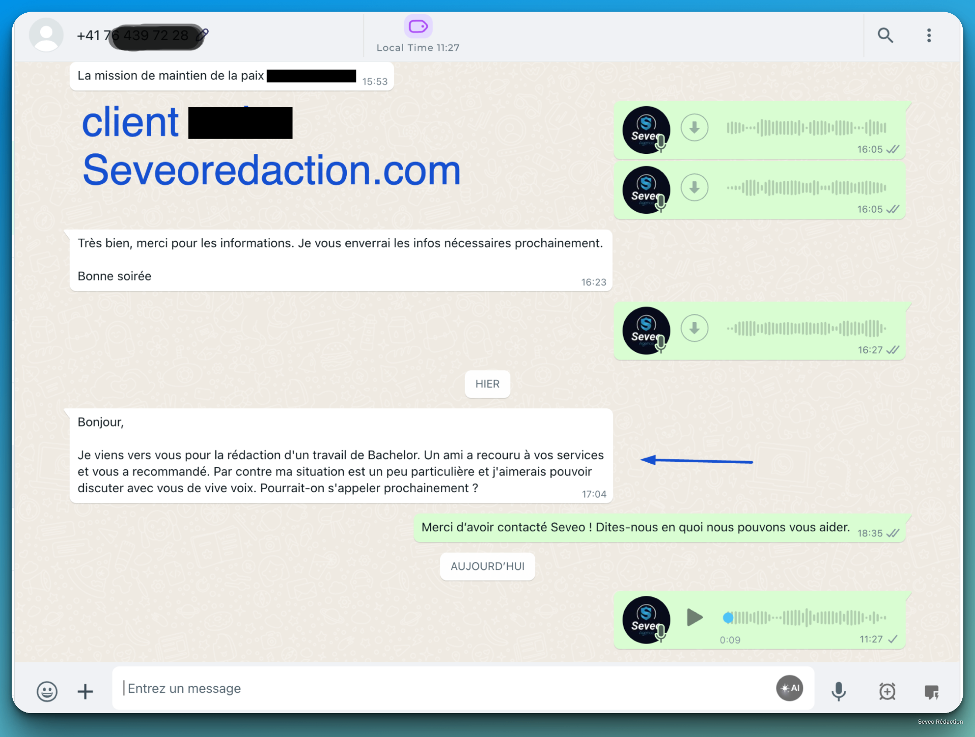 Client recommandé par ami Bachelor