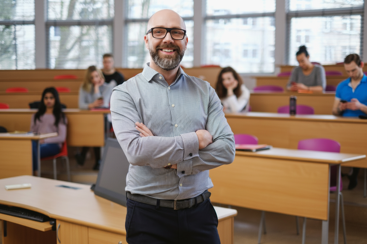 Tuteur académique professionnel accompagnant des étudiants